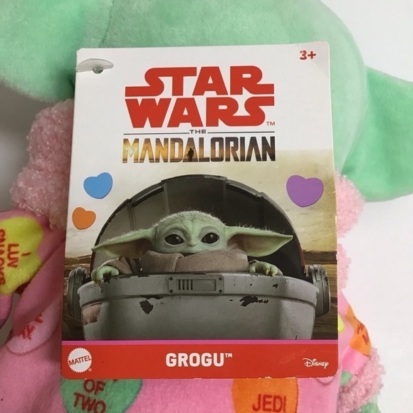 Star Wars Mandalorian Grogu Valentine Hearts Disney Plush 9" Baby Yoda Mattel - Picture 6 of 15